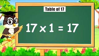 Table of 17  Rhythmic Table of Seventeen  Learn Multiplication Table of 17 x 1 = 17  kidstartv