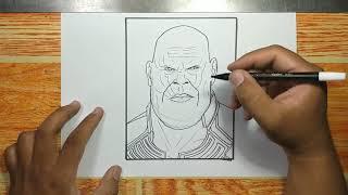 How to draw THANOS FACE step by step