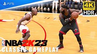 NBA 2K23 PS5 4K HDR 13 Heat vs 98 Bulls - LeBron James vs Michael Jordan - Classic Gameplay