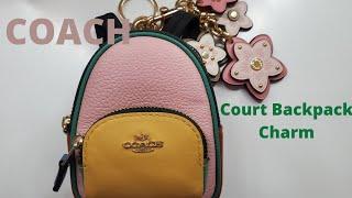 COACH MINI COURT BACKPACK BAG CHARM IN COLORBLOCK LETS WEAR IT AS A BACKPACK WHAT FITS INSIDE