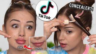 Testing VIRAL TIKTOK MAKEUP HACKS - Round 2