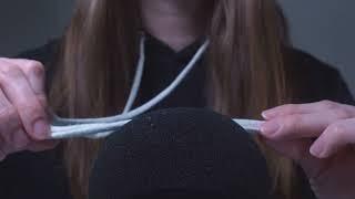 ASMR  Mic Scratching with string on my hoodie No Talking