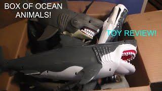 HUGE BOX OF SEA ANIMALS TOYS Whale Sharks and MORE