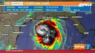 1 PM Update Hurricane Laura now a Cat 4 storm with 140 mph winds