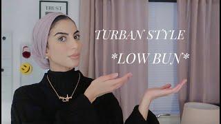 Everyday HijabTurban Tutorial Low Bun