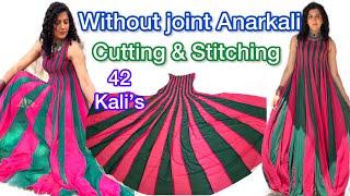 Without Joint Anarkali Long Gown Cutting & Stitching  42 Kali’s Anarkali  Rajveerpunni