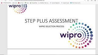 WIPRO STEP PLUS ASSESSMENT  SELECTION PROCESS  WILP-2022