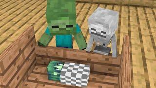 Monster School  Baby Skeleton and Baby Zombie Life Story - Minecraft Animation