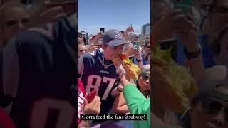 Gronk feeds a fan a foot-long sub  #Shorts