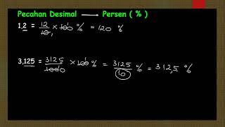 MENGUBAH PECAHAN DESIMAL KE PERSEN DAN SEBALIKNYA
