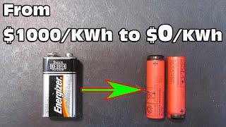 9V battery to Rechargeable 14500 Li-ion battery hack Never buy 9V battery again