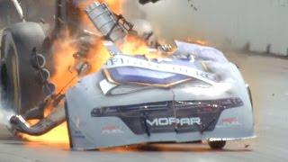 NHRA Funny Car driver Jack Beckman Walks away from HUGE engine explosion