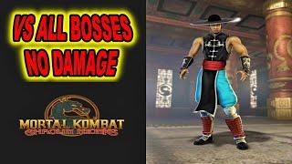 Kung Lao Vs All Bosses No Damage - Mortal Kombat Shaolin Monks Difficulty Hard