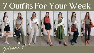 7 Outfits For Your Week - Episode 1  What to wear to work weekend outfits pre fall office outfits