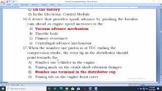 Automotive Engine servicing level  lII Knowlege and Practical COC  EXAM