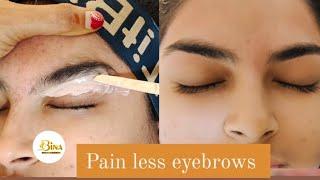 painless eyebrow #Brazilian wax #eyebrowwaxing #easy #eyebrowtutorial #painlesswaxing