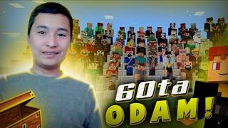 MINECRAFT  60 TA ODAM BILAN AJOYIB OYIN  UZBEKCHA LETS PLAY