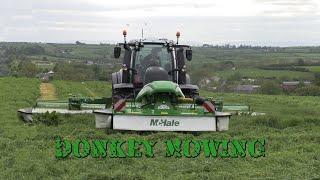 Donkey Mowing in the Valtra T234 with McHale Pro Glide Butterfly Mowers