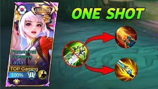 INSANE ONE SHOT DAMAGE BUILD & EMBLEM Build Top Global Layla 2024 Gmaeplay - Mlbb