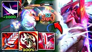 YONE TOP BUT I HAVE 300% LIFESTEAL ONE Q = FULL HEALTH - S14 YONE GAMEPLAY Season 14 Yone Guide