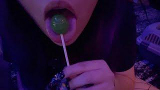 ASMR lollipop licking  Kissing lens