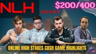 Online High Stakes NLH Cash Game Highlights ️ $200400  2023 #5