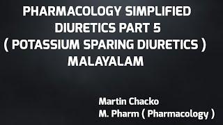 Potassium sparing diuretics Spironolactone made easy in Malayalam