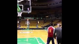 LeBron James Makes A Crazy Shot From The Other End Of The Court After Practice