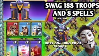 new townhall 15 magic challenge swag 188 troops and 8 spells @ClashOfClans @JudoSloth