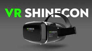 3D Очки виртуальной реальности VR Shinecon с Джойстиком пультом Bluetooth Черные