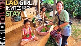 Lao Girl Invites us to Stay in her Village  Now in Lao 2020