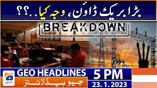 Geo Headlines Today 5 PM  Nationwide power outage  23 January 2023