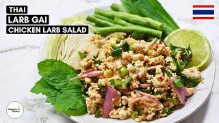 Thai Chicken Larb Salad with Fresh Herbs and Vegetables