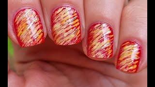 Red Summer Nails  Fan Brush Nail Art Tutorial For Beginners  Easy Nail Design At Home