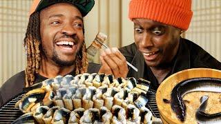 British rappers try Korean Eel BBQ for the first time