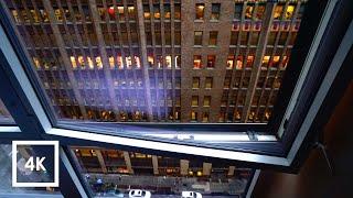 Open Window New York City Soundscape at Night Midtown Manhattan City Sounds 4k