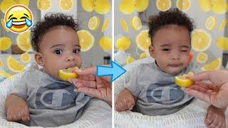 BABY SHINE EATS LEMON FOR THE FIRST TIME *TOO CUTE*