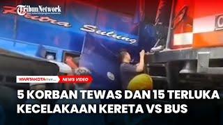 KA Rajabasa Tabrak Bus Sulung di OKU Timur 5 Korban Tewas dan 15 Terluka