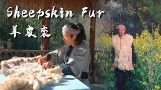 Sheepskin Fur Making Raw Sheepskin into Clothes