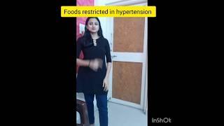 FOODS RESTRICTED IN HYPERTENSION #youtubeshorts #shortsvideo #trending