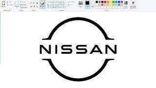 How to draw New Nissan Logo on Computer using Ms Paint  Nissan Logo Drawing.