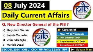 Daily Current Affairs 2024  8 July 2024 Current Affairs  Current Affairs Today 2024