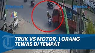 DETIK-DETIK KECELAKAAN MOTOR VS TRUK 1 ORANG TEWAS DI TEMPAT