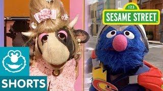 Sesame Street Super Grover Helps a Cow Down the Stairs  Super Grover 2.0