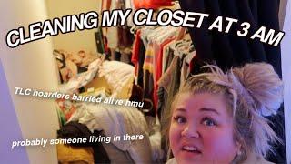CLEANING MY HOARDER CLOSET AT 3 AM *disgusting*