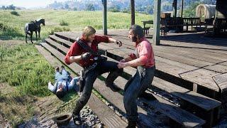 Red Dead Redemption 2 - Brutal Fighting & Funny Ragdolls Vol.158 4K60FPS