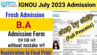 IGNOU BA Admission Process 2023  IGNOU B.A Admission Form fill up Online 2023 Full Details