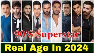 90s Superstars Real Age In 2024  Ajay Akshay Salman Shahrukh Hrithik Sunny Bobby Aamir 