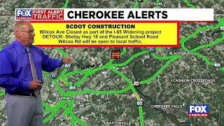 SCDOT to close part of road in Cherokee Co. as part of I-85 widening project