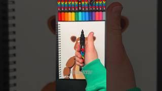 Drawing Freddy Fazbear from FNAF with Posca Markers #shortd